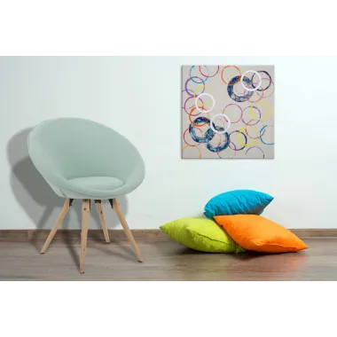 OBRAZ NA PŁÓTNIE FLOATING CIRCLES -A- 80X3X80 cm